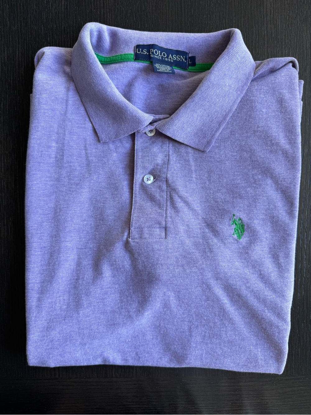 U.S. Polo Assn. Men's Lilac Polo with Green Logo